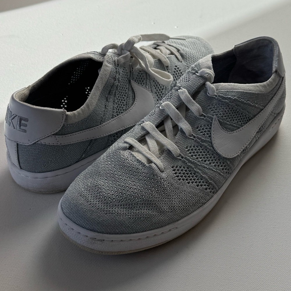 Nike Gray and White Knit Casual Sneakers